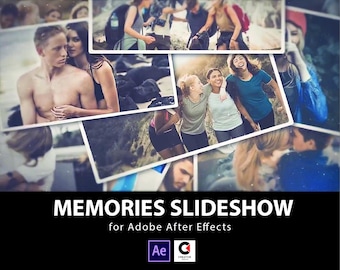 Plantilla de presentación de fotos de recuerdos de After Effects para bodas, familias, viajes y eventos (descarga digital)