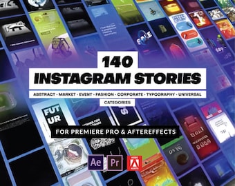 140 Animated Instagram Stories Templates | Premiere Pro & After Effects (Digital Download)
