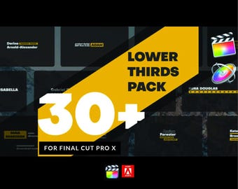 30 tercios inferiores para Final Cut Pro X / Ajustes preestablecidos de animación de títulos modernos / Etiquetas de nombre y gráficos de texto para FCPX / Paquete de edición de vídeo (descargable)