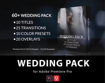 Hochzeits-Video-Effekte-Paket Premiere Pro | Titel, Übergänge & Presets für romantische Hochzeit bearbeitet