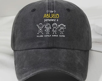Gorra vaquera personalizada para abuelo, gorra vintage lavada, regalo para el Día del Padre