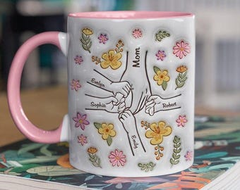 Personalized Mother's Day Mug, Custom 3D Printed Ceramic Coffee Mug