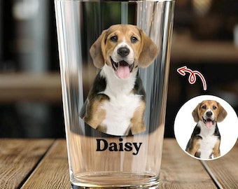 Vaso de cerveza personalizado con foto de mascota: regalo personalizado para amantes de los perros