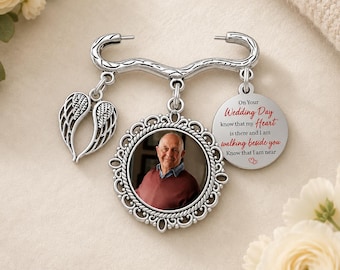 Personalized Wedding Memory Charm, Memorial Lapel Pin, Custom Photo Engagement Pin, Keepsake for Bride/Groom, Remembrance Gift