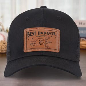 Gorra personalizada para papá con forma de puño: parche de cuero personalizado, regalo para el Día del Padre