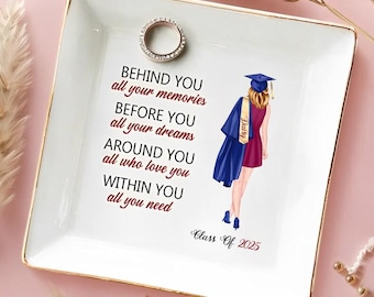 Personalized Graduation Jewelry Dish – Class of 2025 Keepsake Tray