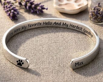 Brazalete personalizado conmemorativo del Puente Arcoíris para mascotas, brazalete con nombre grabado a medida, joyería en recuerdo de la pérdida de una mascota "Un pedazo de mi corazón".