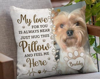 Custom Photo Memorial Pillow: Pet Loss Sympathy Gift