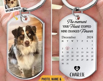 Custom Photo Dog Memorial Keychain – Pet Loss Sympathy Gift