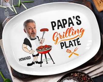 Piastra per grigliate personalizzata con foto: regalo barbecue personalizzato per papà/nonno