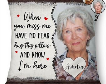 Personalized Memorial Pillow Gift, Custom Photo Loss of Loved One Keepsake, Hug This Pillow Remembrance Gift, Bereavement Sympathy Present