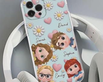 Custodia per telefono personalizzata per nipoti: regalo personalizzato per la nonna con nomi per bambini