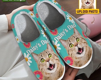 Custom Pet Photo Slippers – Personalized Fuzzy House Shoes