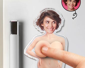 Personalized Squishy Fridge Magnet, Custom Face Magnet, Funny Gag Gift for Her, Novelty Desk Decor, UniqueHilarious Party Favor