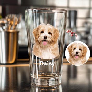 Personalized Pet Photo Beer Glass – Custom 16oz Dog or Cat Pint, Unique Gift for Pet Lovers, Dog Lover Custom Beer Mug
