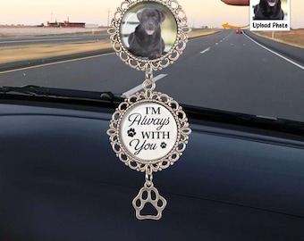 Custom Pet Memorial Car Ornament – Photo Keepsake, Dog & Cat Remembrance Gift