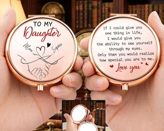 Quanto sei speciale, specchietto compatto, specchietto in oro rosa con nomi personalizzati, citazione "Se potessi darti una cosa", ricordo per madre e figlia