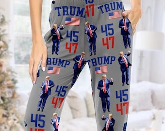 Trump 45 47 Pajama Set: Patriotic USA Flag Sleepwear