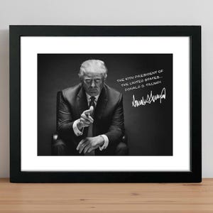 Framed Donald Trump 47th President Wall Art – Signed Tribute Print, Patriotic Political Home Decor, Gift for Conservative Supporters