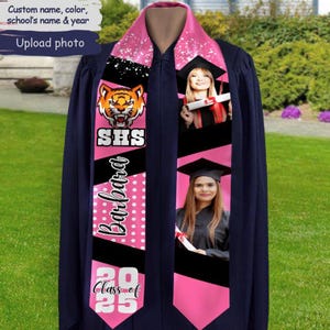 Benutzerdefinierte Abschluss Stola Klasse von 2025 - personalisierte Foto Schärpe, Abschluss Stola, College Grad Abschluss Stola 2025, benutzerdefiniertes Abschluss Geschenk