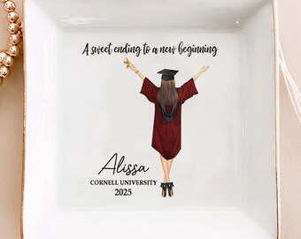 Personalized Graduation Jewelry Dish: Hand-Painted Ceramic Keepsake