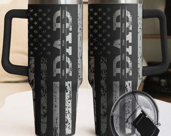 Bicchiere personalizzato per papà: tazza in acciaio inossidabile da 40 once con i nomi dei bambini