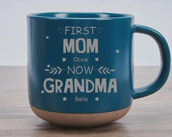 Personalized Grandma Mug: Engraved Ceramic Coffee Cup, Custom Photo Gift