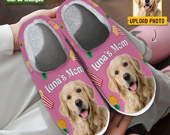 Custom Pet Photo Slippers – Personalized Gift for Dog & Cat Lovers