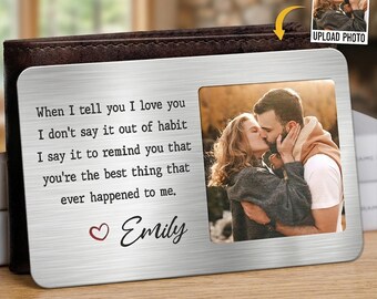 Personalized Memorial Wallet Card Insert, I Will Carry You with Me Sympathy Gift, Custom Photo Bereavement Gift, MetalCard Keepsake