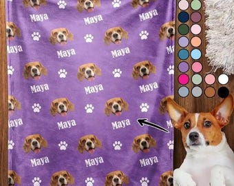 Custom Pet Photo Blanket: Personalized Fleece Throw, Dog or Cat Lover Gift