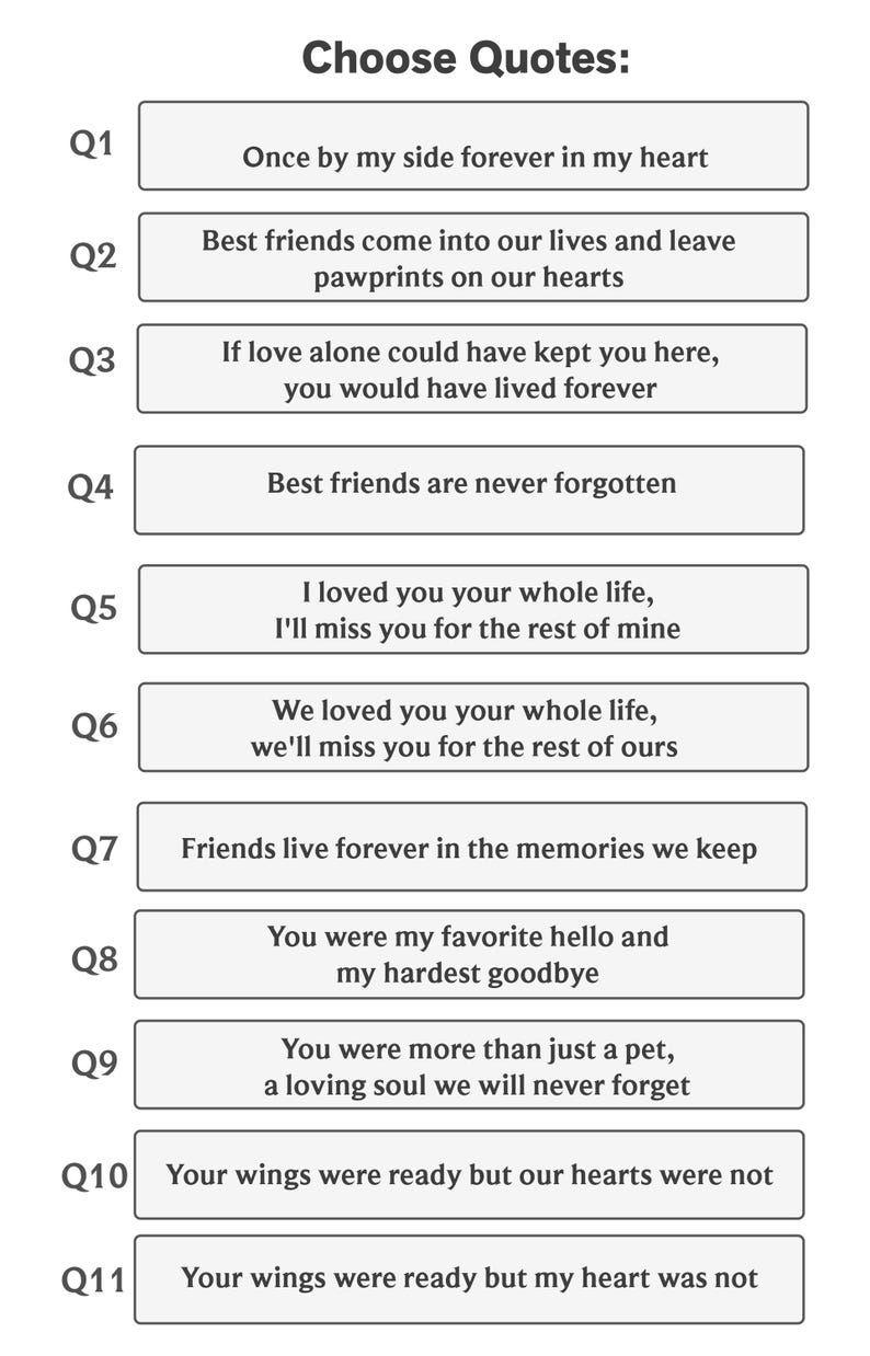 May include: A graphic with the title "Choose Quotes:" and eleven quotes in boxes. The quotes are about friendship, love, and loss. The quotes are in a sans-serif font on a white background.