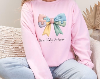 Autism Awareness T-Shirt: Puzzle Bow, Neurodiversity Support