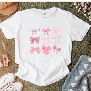 Bow T-Shirt, Coquette Bow Shirt, Bows Shirt, Pink Coquette Bow, Soft Girl Era Shirt, Bow Shirt Gift, Girly t-shirt, Comfort Colors.