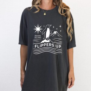 Flippers Up Penguin Shirt, Heard Island Flippers Up Flag Tee, Funny Anti Tariffs Protest t-Shirt, Subtle FDT Resistance Penguin Gift shirt.