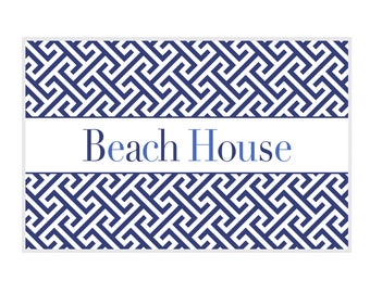 Personalized placemat Reversible Laminated Placemat Gift Placemat greek beach