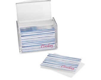 Stationery set acrylic holder personalized folded notecards and envelopes