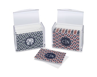 Stationery set acrylic holder personalized folded notecards and envelopes