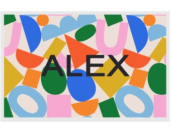 Personalized placemat colorful shapes design laminated placemat children's placemat