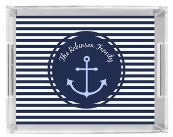 Acrylic Serving Tray Personalized custom monogram tray