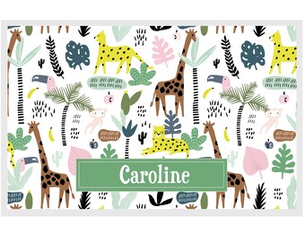 Personalized placemat Jungle design laminated placemat children's placemat