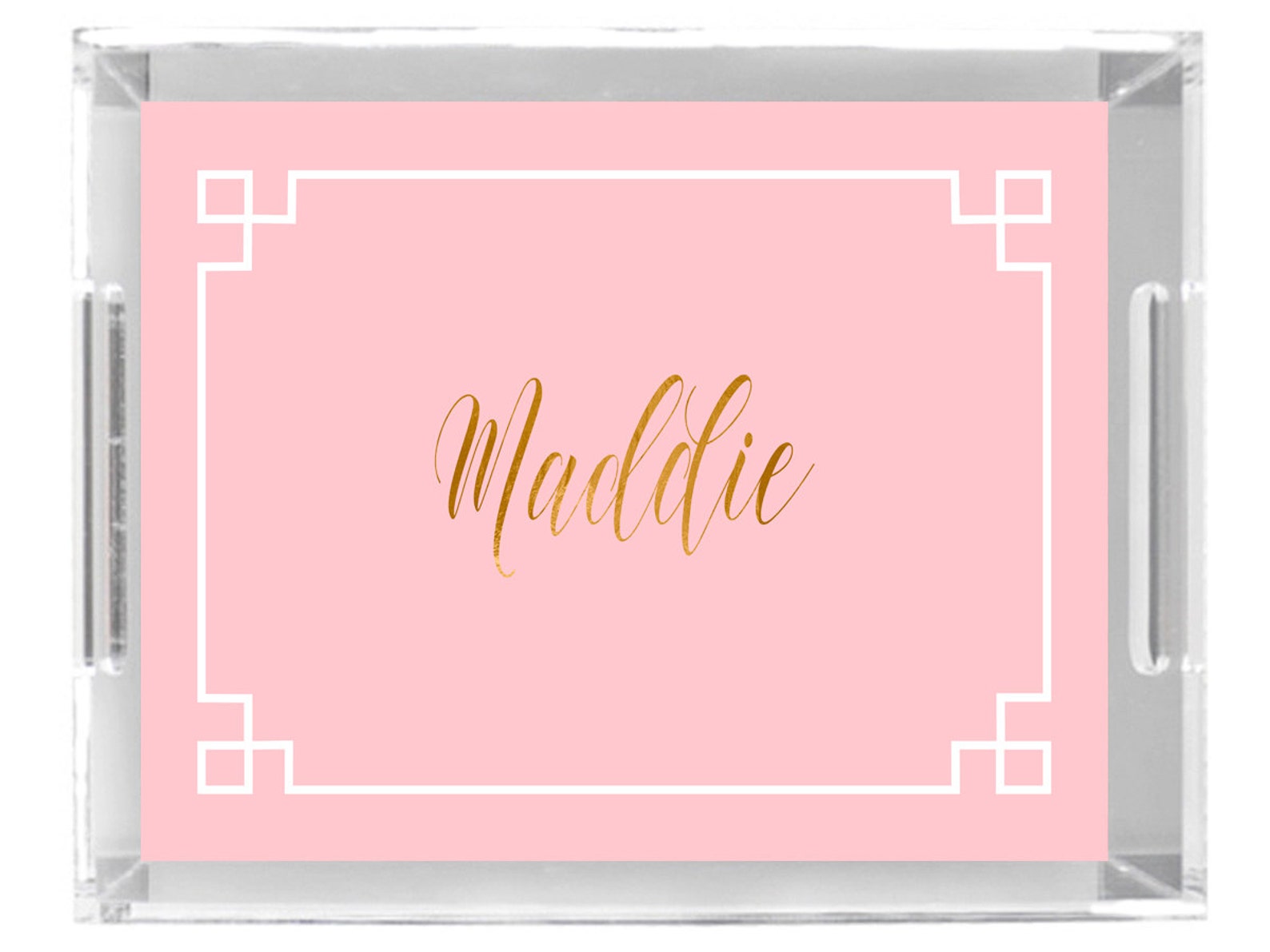 Lucite Serving Tray Personalized Custom Monogram Marble Gray Gold Etsy