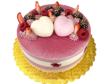 Raspberry White Chocolate Cake (Organic, Raw, Vegan, Gluten-Free, Dairy-Free, Refined Sugar-Free) ***Los Angeles area ONLY***