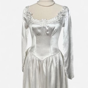 Abito da sposa vintage in raso liquido bianco anni &#39;50 // ‘DIANE’ //