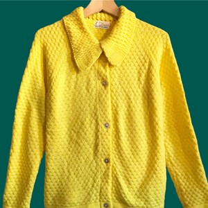 Lemon Yellow 70s Cardigan