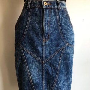 90s Acid Wash Denim Pencil Skirt