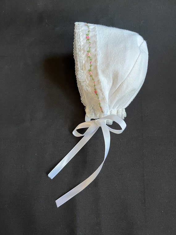 White Baby Bonnet - image 5