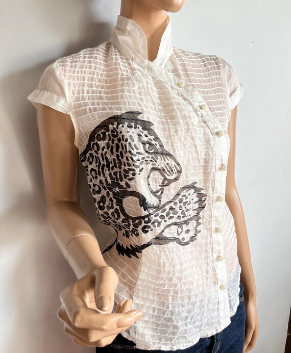 Sheer White Tiger Top - image 6