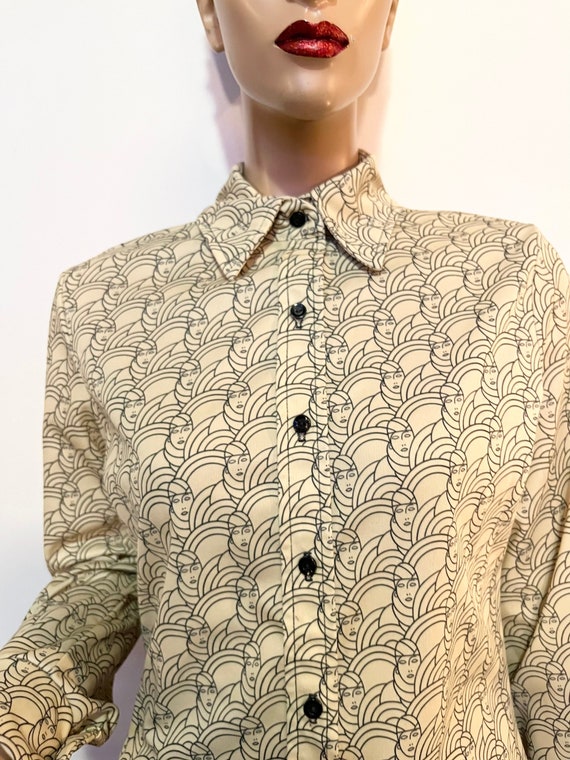 70s Taupe Long Sleeve Button Down Shirt