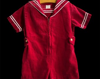 Red Velvet Toddler Sailor Onesie