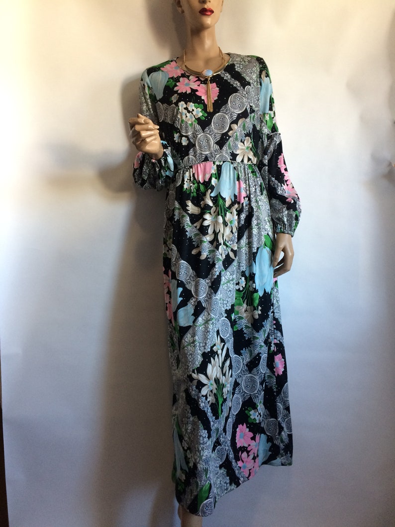 60s Floral Maxi Dress image 2